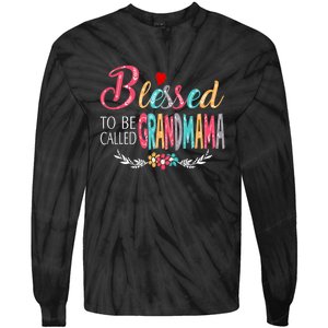 Mothers Day Gift Blessed To Be Called Grandmama Tie-Dye Long Sleeve Shirt