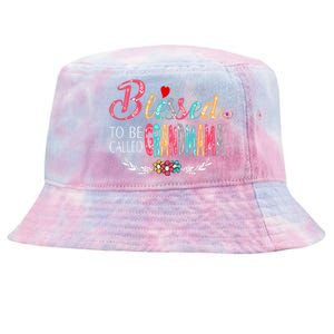 Mothers Day Gift Blessed To Be Called Grandmama Tie-Dyed Bucket Hat