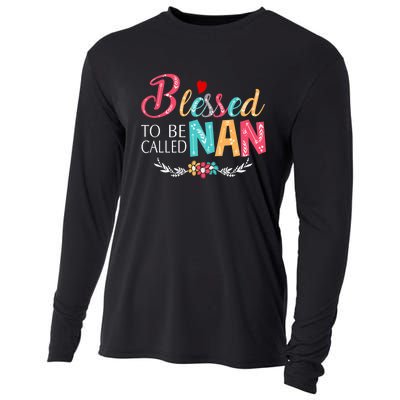 Mothers Day Gift Blessed To Be Called Nan Cooling Performance Long Sleeve Crew