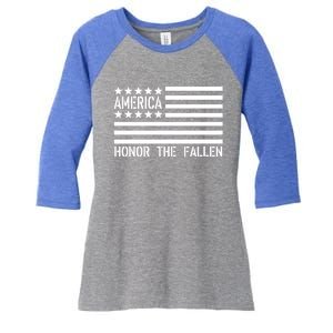 Memorial Day Gift Honor The Fallen Military 4th Of July Cute Gift Women's Tri-Blend 3/4-Sleeve Raglan Shirt