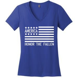 Memorial Day Gift Honor The Fallen Military 4th Of July Cute Gift Women's V-Neck T-Shirt