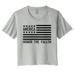 Memorial Day Gift Honor The Fallen Military 4th Of July Cute Gift Women's Crop Top Tee