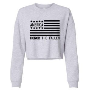 Memorial Day Gift Honor The Fallen Military 4th Of July Cute Gift Cropped Pullover Crew