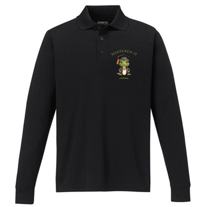 Masters Degree Graduation 2024 Mastered It Performance Long Sleeve Polo