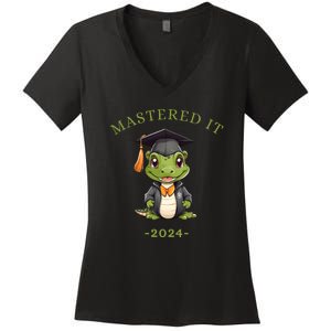 Masters Degree Graduation 2024 Mastered It Women's V-Neck T-Shirt