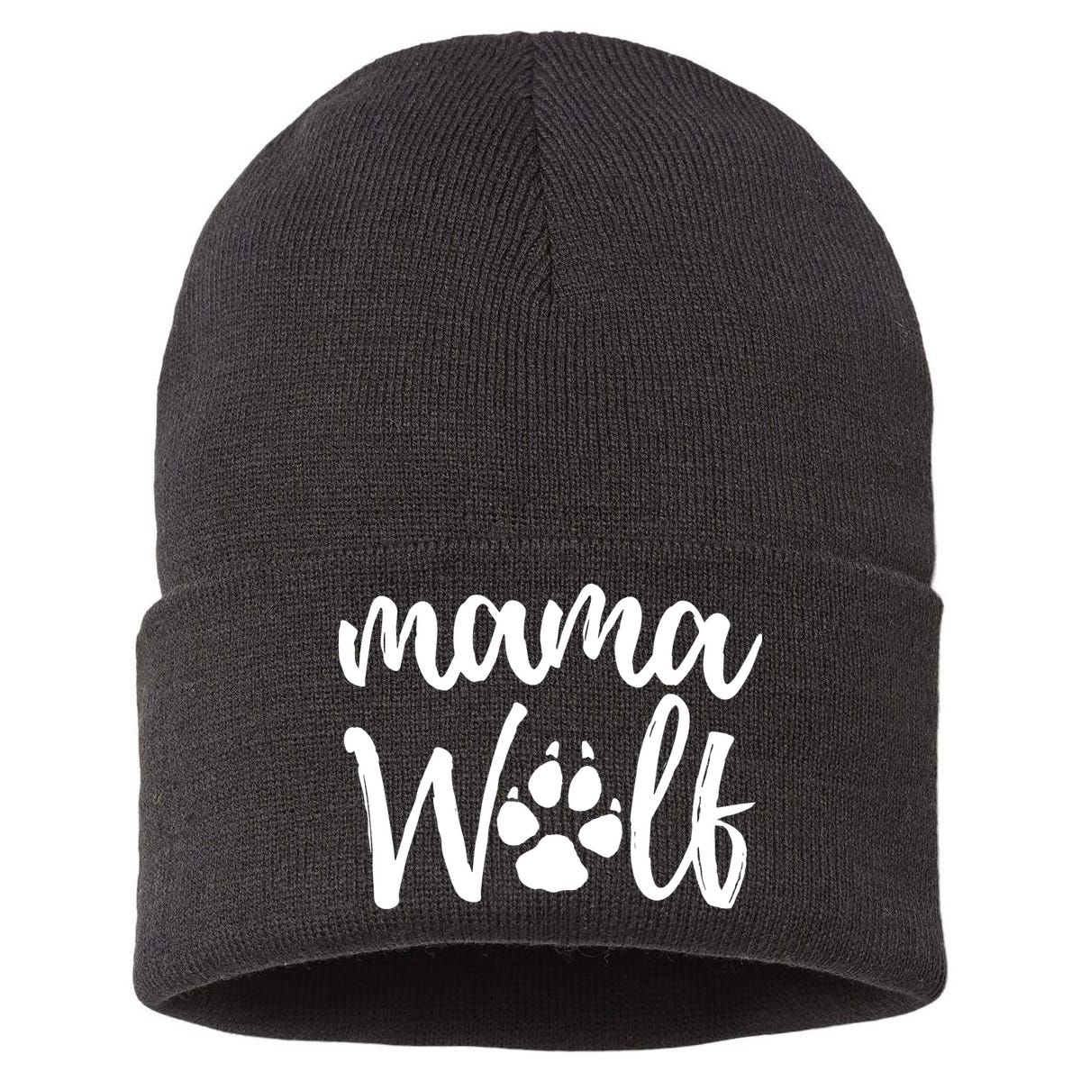 Mother's Day Gift. Mama Wolf Wolves Wild Lover Mom Mother Women Gift Sustainable Knit Beanie