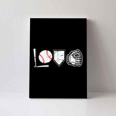 Mother's Day Gift Distressed Heart Baseball Heart Mom Canvas