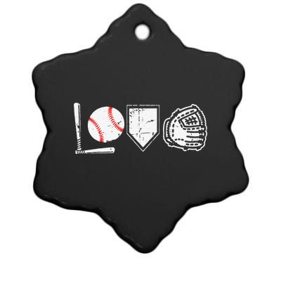 Mother's Day Gift Distressed Heart Baseball Heart Mom Ceramic Star Ornament