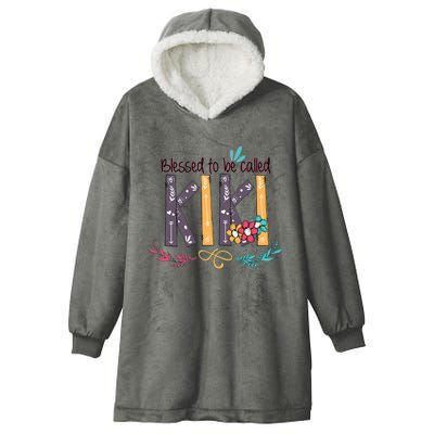 Mothers Day Gift Blessed To Be Called Kiki Hooded Wearable Blanket