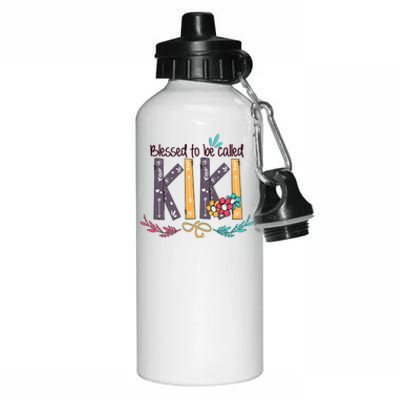 Mothers Day Gift Blessed To Be Called Kiki Aluminum Water Bottle