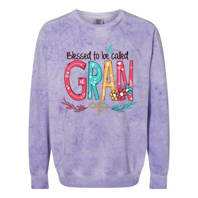 Mothers Day Gift Blessed To Be Called Gran Colorblast Crewneck Sweatshirt