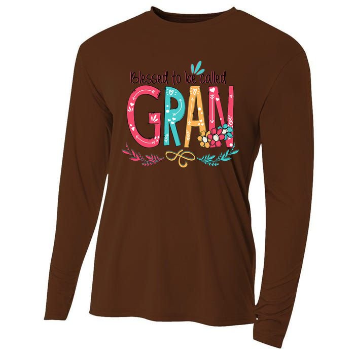 Mothers Day Gift Blessed To Be Called Gran Cooling Performance Long Sleeve Crew