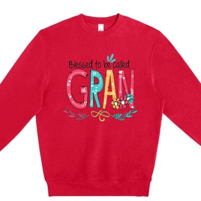 Mothers Day Gift Blessed To Be Called Gran Premium Crewneck Sweatshirt