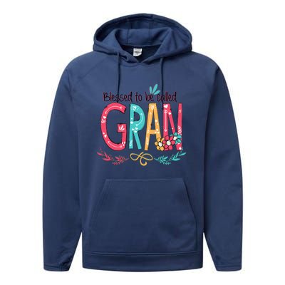 Mothers Day Gift Blessed To Be Called Gran Performance Fleece Hoodie