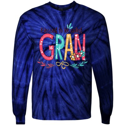 Mothers Day Gift Blessed To Be Called Gran Tie-Dye Long Sleeve Shirt