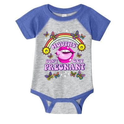 Mouths DonT Get Pregnant Embarrassing Adult Humor Infant Baby Jersey Bodysuit