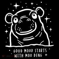 Moo Deng Good Mood Minimalist Full-Length Apron With Pockets