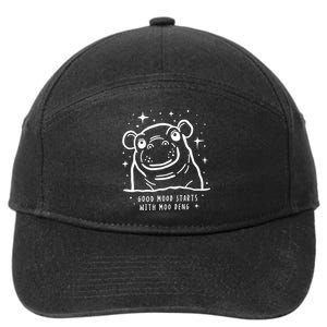 Moo Deng Good Mood Minimalist 7-Panel Snapback Hat