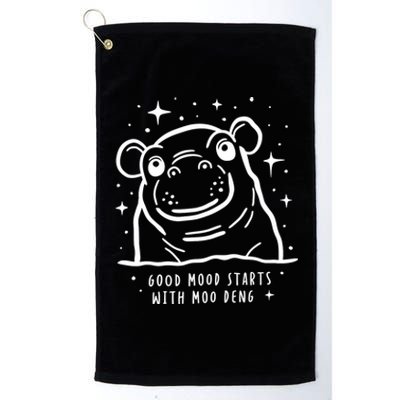 Moo Deng Good Mood Minimalist Platinum Collection Golf Towel