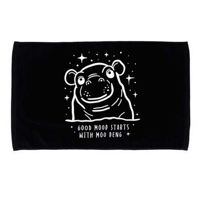 Moo Deng Good Mood Minimalist Microfiber Hand Towel