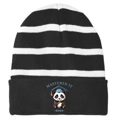 Masters Degree Graduation 2024 Mastered It Striped Beanie with Solid Band