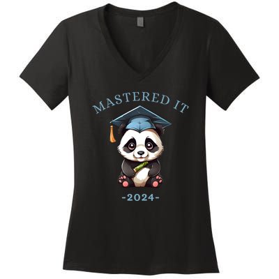 Masters Degree Graduation 2024 Mastered It Women's V-Neck T-Shirt