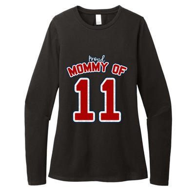 Mothers Day Gift Baseball Sports Style Proud Mommy Of 11 Gift Womens CVC Long Sleeve Shirt