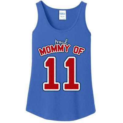 Mothers Day Gift Baseball Sports Style Proud Mommy Of 11 Gift Ladies Essential Tank