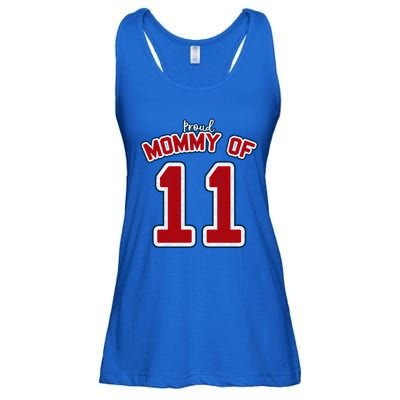 Mothers Day Gift Baseball Sports Style Proud Mommy Of 11 Gift Ladies Essential Flowy Tank