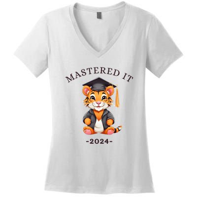 Masters Degree Graduation 2024 Mastered It Women's V-Neck T-Shirt