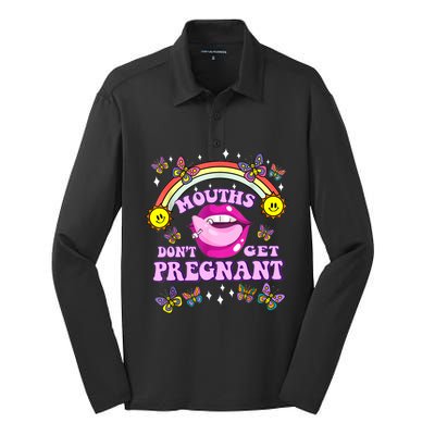 Mouths Dont Get Pregnant Embarrassing Adult Humor Women Silk Touch Performance Long Sleeve Polo