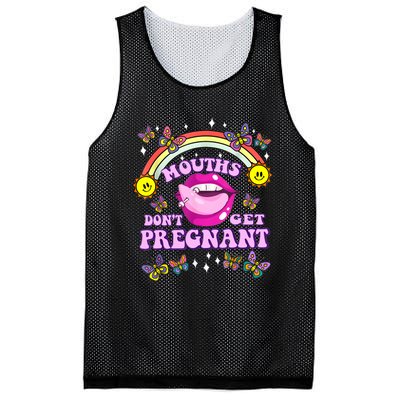 Mouths Dont Get Pregnant Embarrassing Adult Humor Women Mesh Reversible Basketball Jersey Tank