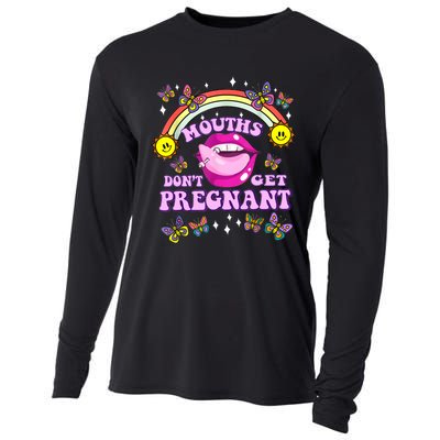 Mouths Dont Get Pregnant Embarrassing Adult Humor Women Cooling Performance Long Sleeve Crew