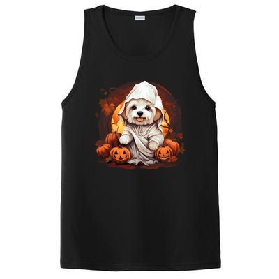 Maltese Dog Ghost Funny Halloween Pumpkin For Dog Lovers Funny Gift PosiCharge Competitor Tank