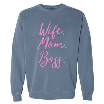 MotherS Day Gift Ideas Wife Mom Boss Gift Pink Cute Garment-Dyed Sweatshirt