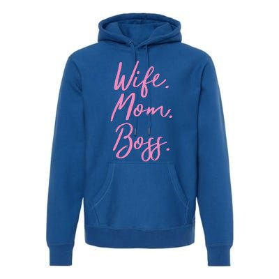 MotherS Day Gift Ideas Wife Mom Boss Gift Pink Cute Premium Hoodie