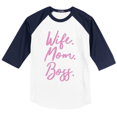 MotherS Day Gift Ideas Wife Mom Boss Gift Pink Cute Baseball Sleeve Shirt