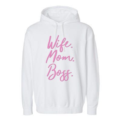 MotherS Day Gift Ideas Wife Mom Boss Gift Pink Cute Garment-Dyed Fleece Hoodie