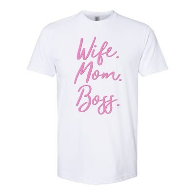 MotherS Day Gift Ideas Wife Mom Boss Gift Pink Cute Softstyle® CVC T-Shirt