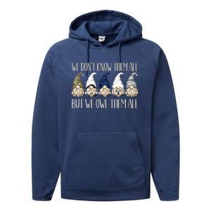 Memorial Day Gnome We Dont Know Them All But We Owe Them All Gift Performance Fleece Hoodie