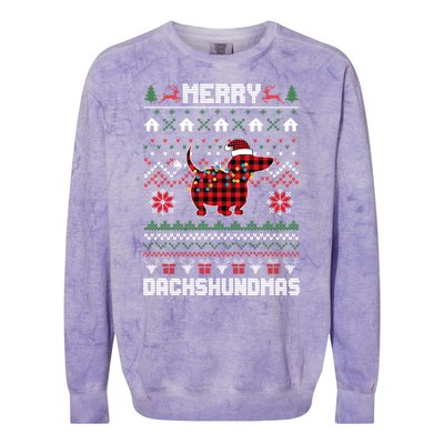 Merry Dachshundmas Gift Colorblast Crewneck Sweatshirt