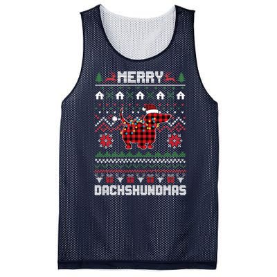 Merry Dachshundmas Gift Mesh Reversible Basketball Jersey Tank