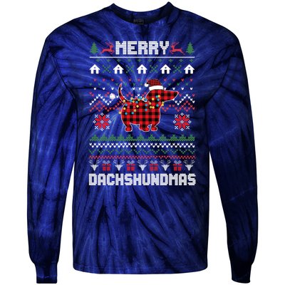 Merry Dachshundmas Gift Tie-Dye Long Sleeve Shirt