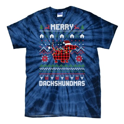 Merry Dachshundmas Gift Tie-Dye T-Shirt