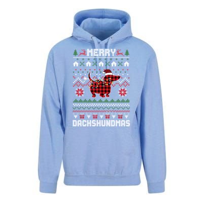 Merry Dachshundmas Gift Unisex Surf Hoodie