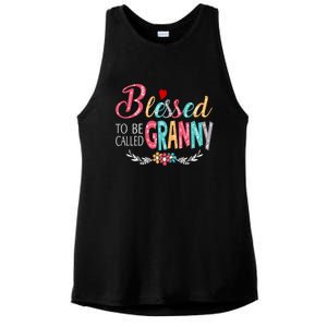 Mothers Day Gift Blessed To Be Called Granny Ladies PosiCharge Tri-Blend Wicking Tank