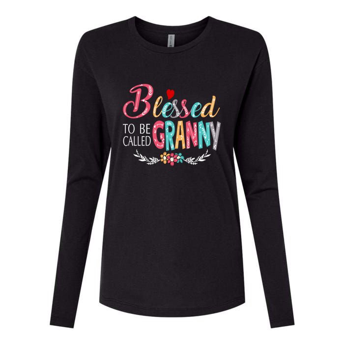 Mothers Day Gift Blessed To Be Called Granny Womens Cotton Relaxed Long Sleeve T-Shirt