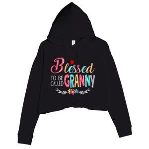 Mothers Day Gift Blessed To Be Called Granny Crop Fleece Hoodie