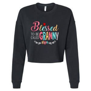 Mothers Day Gift Blessed To Be Called Granny Cropped Pullover Crew