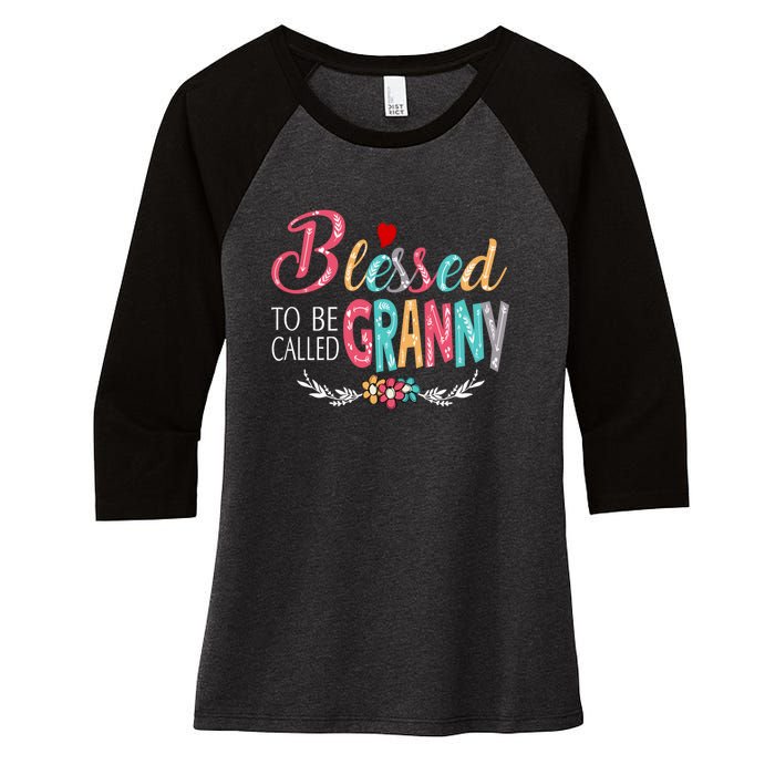 Mothers Day Gift Blessed To Be Called Granny Women's Tri-Blend 3/4-Sleeve Raglan Shirt